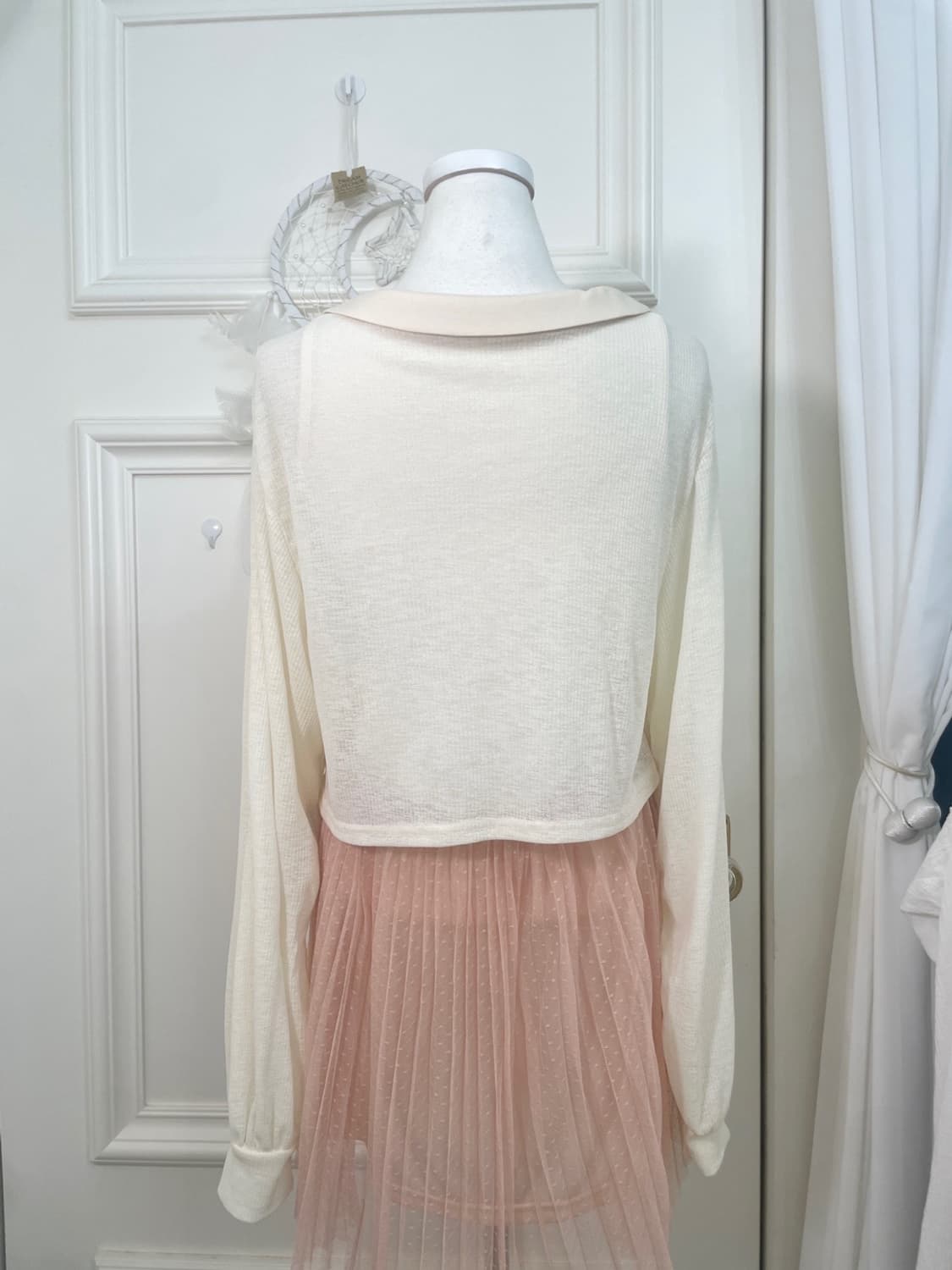 butterivory bow crop bolero&coral tule c 상품이미지5