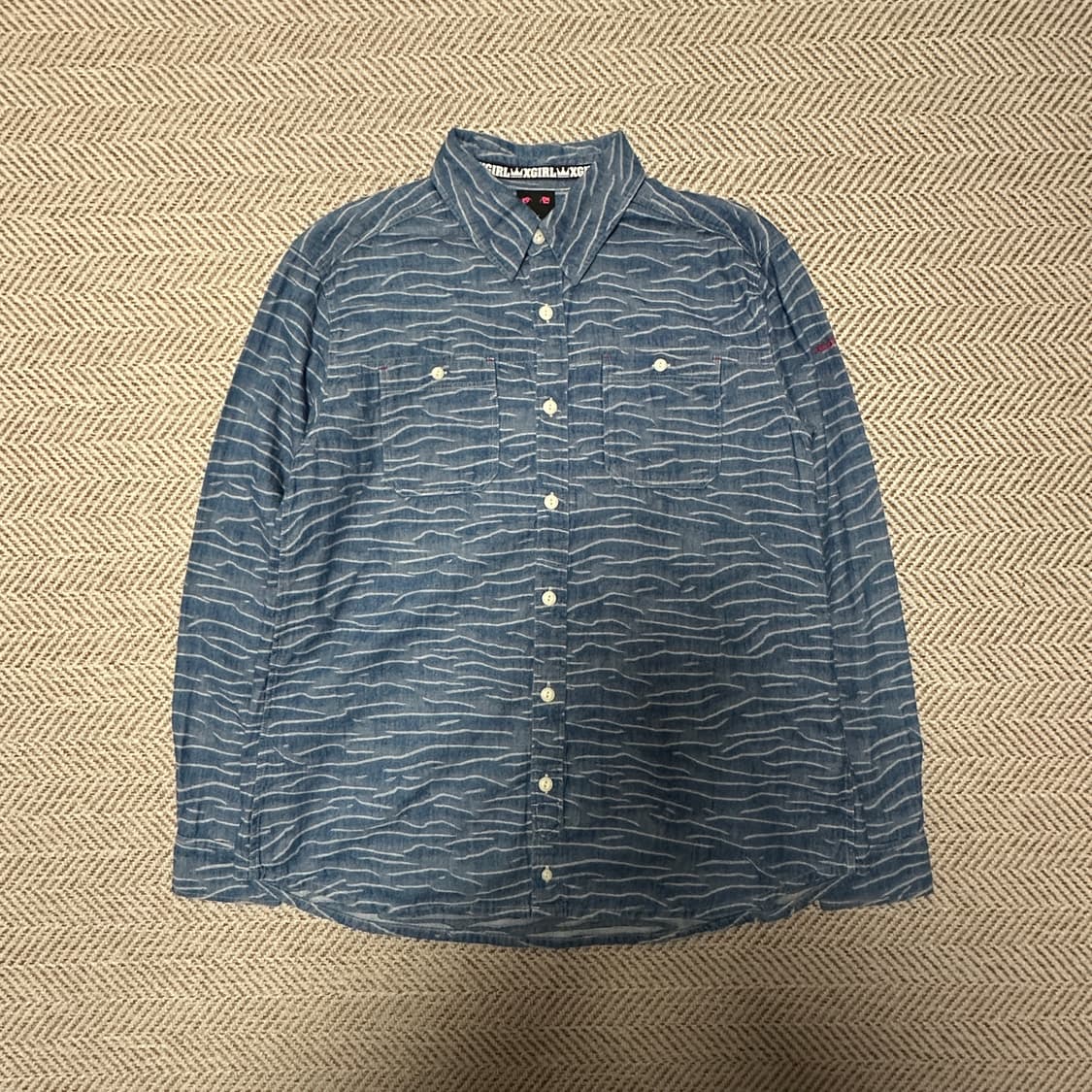 X-GIRL shirt blue 상품이미지1