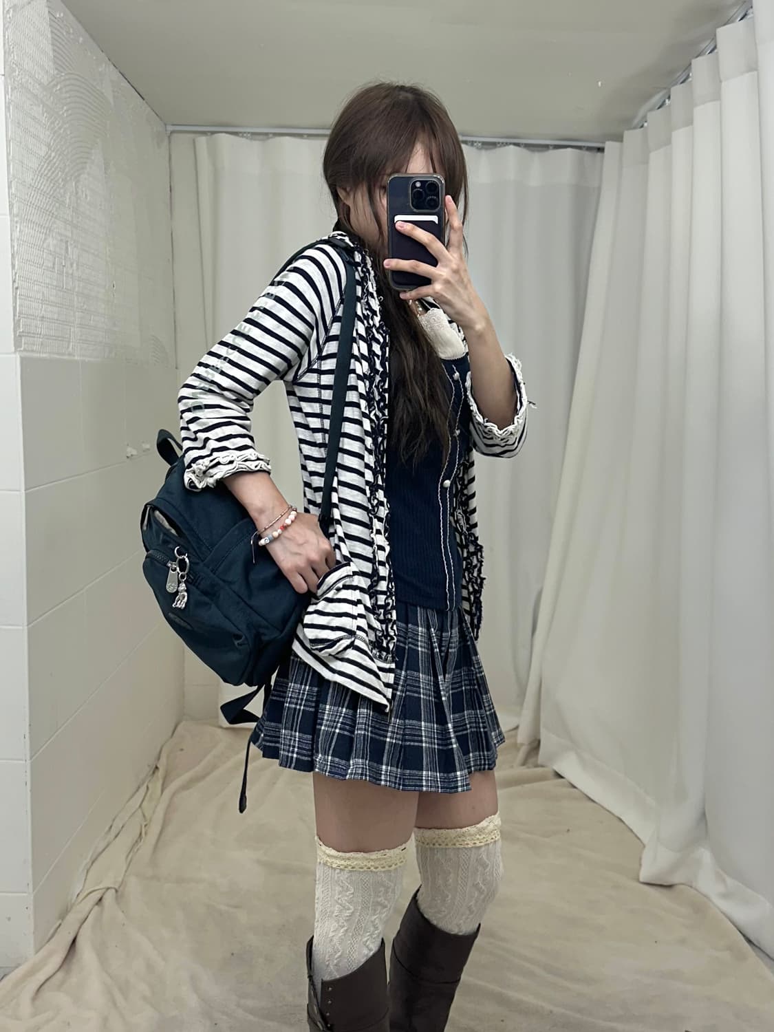 빈티지 네이비 니혼진 프레피 코디세트 상품이미지2