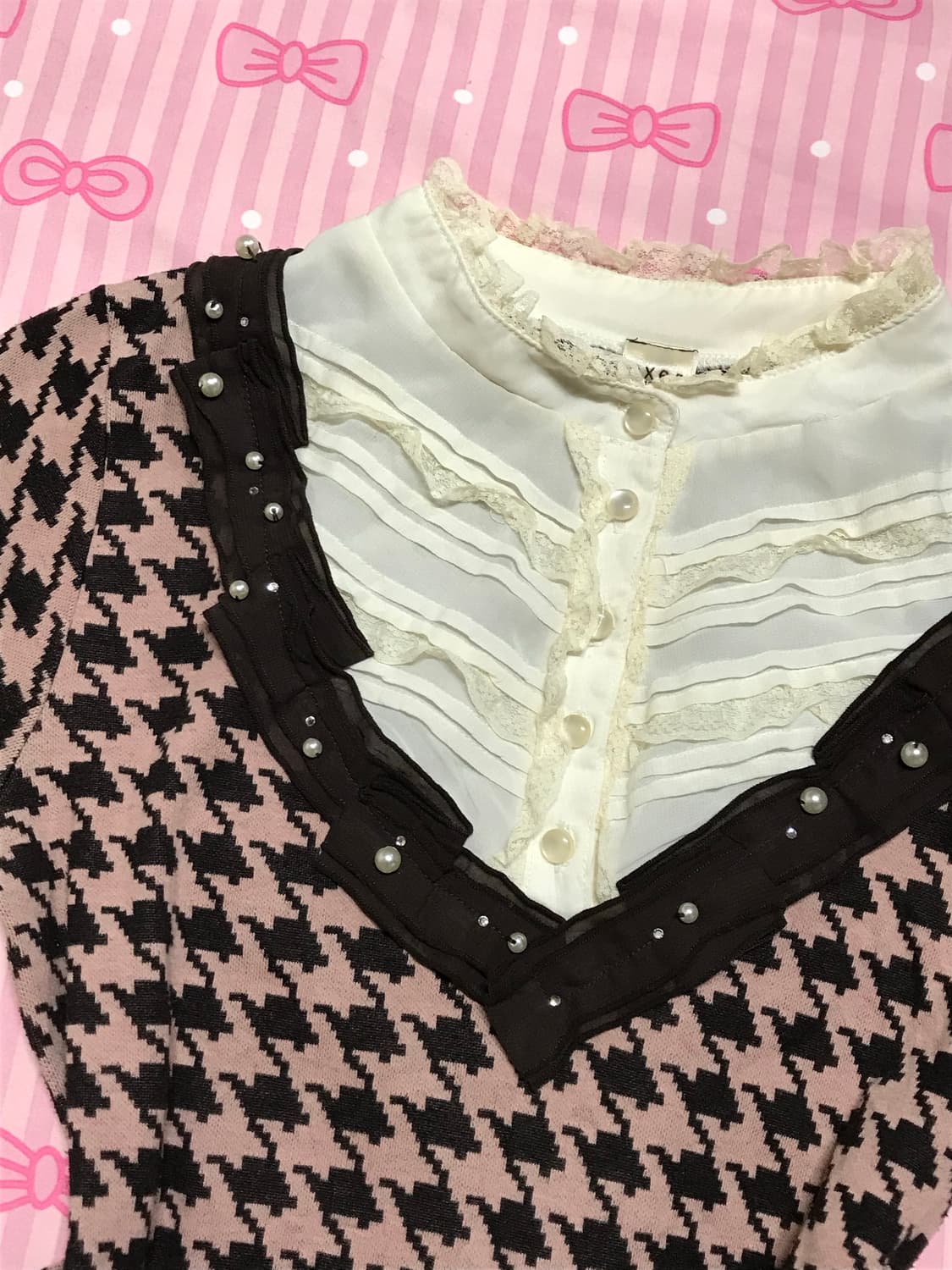 엑시즈팜 라떼맛 레이어드 블라우스 상품이미지4