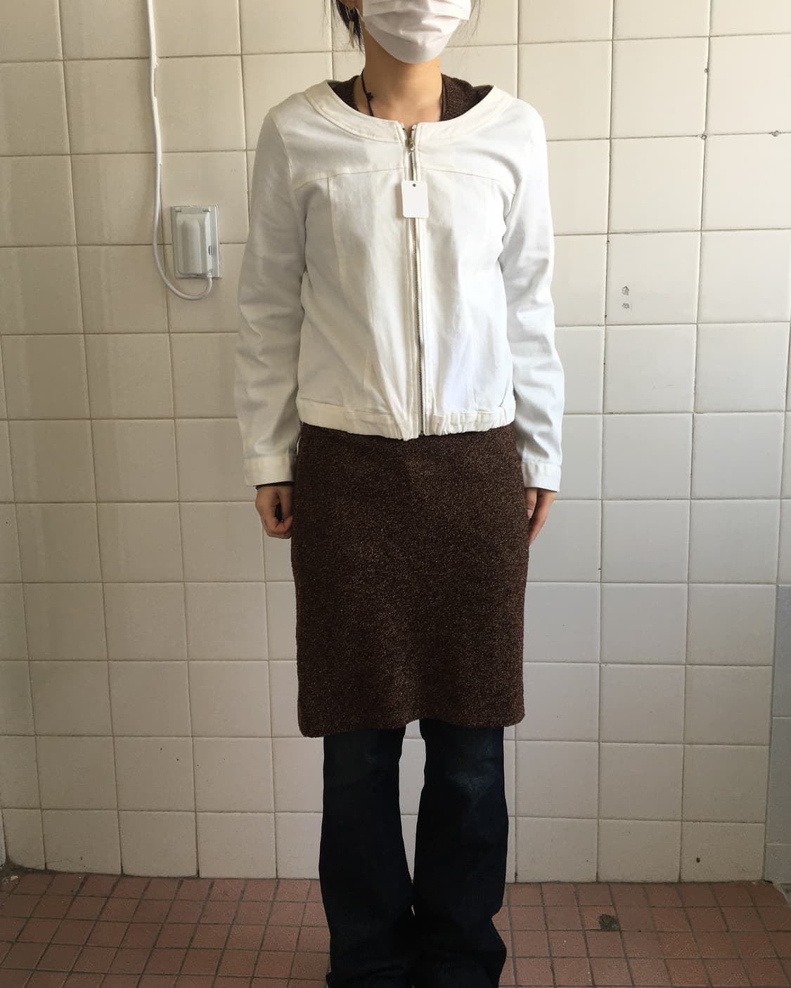 White zip up jackt 상품이미지1