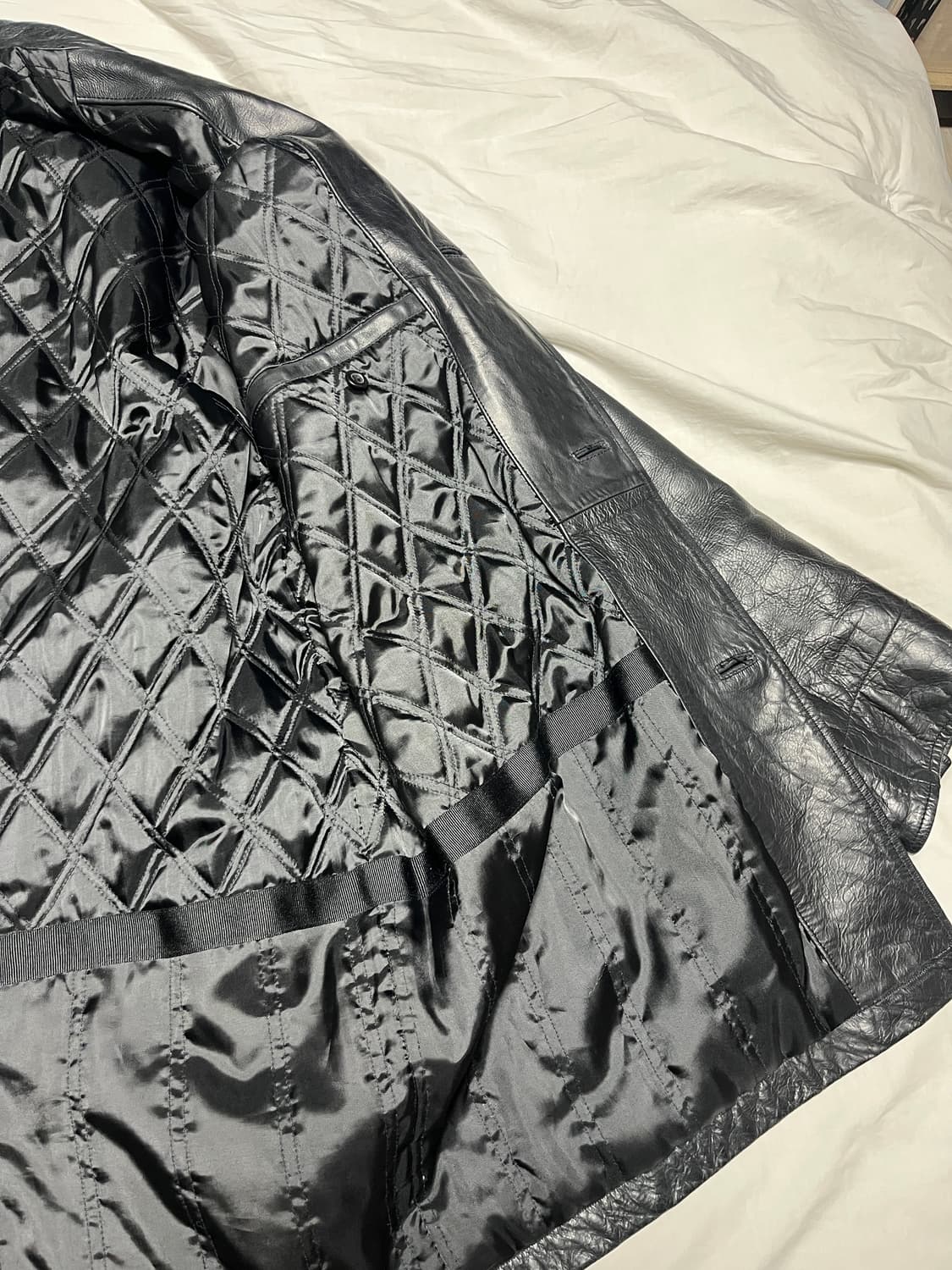 [L] GAP 올드 갭 레더 카코트 블랙 상품이미지6