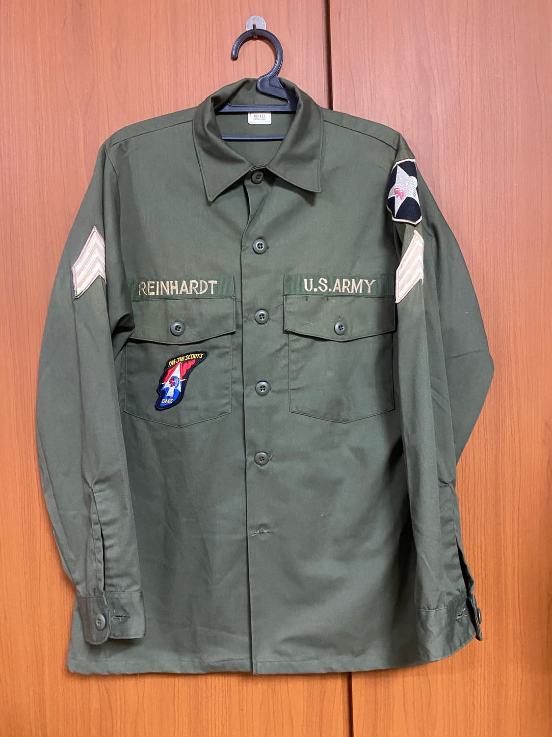 [MIL] U.S.ARMY OG507 밀리터리 자켓 14 1/2 사이즈 상품이미지1