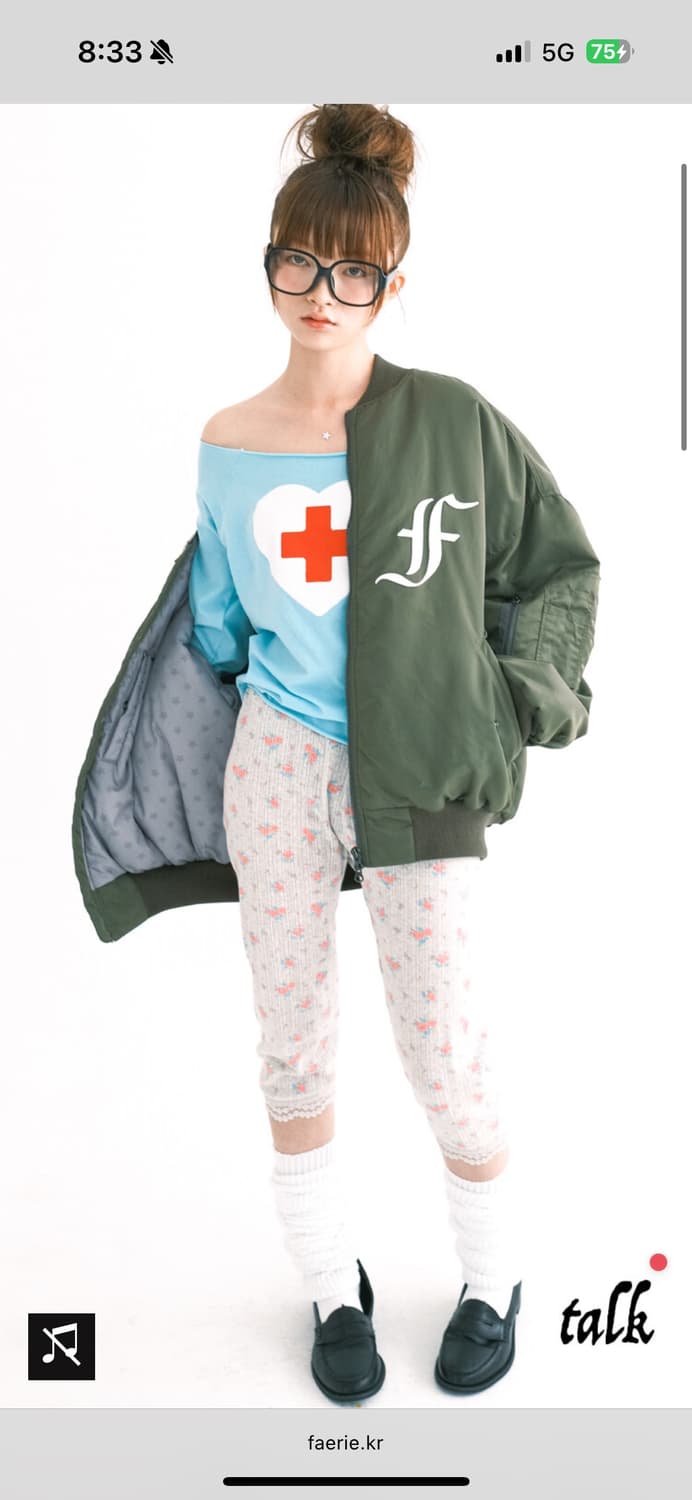 샵페어리 봄버 패디드 자켓 카키 상품이미지1