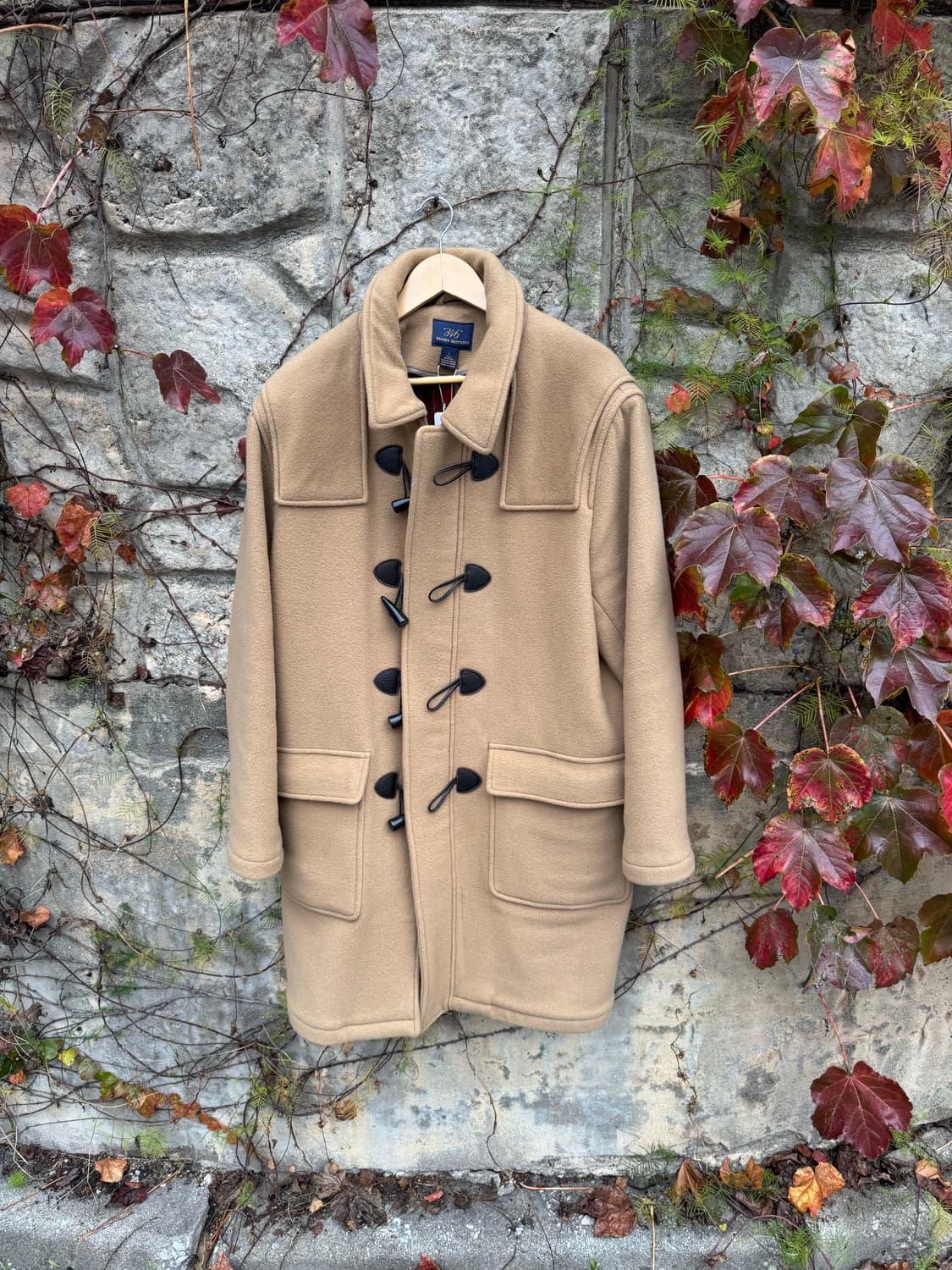 브룩스 브라더스 울 베이지 더플 코트 떡볶이 코트 L 상품이미지1