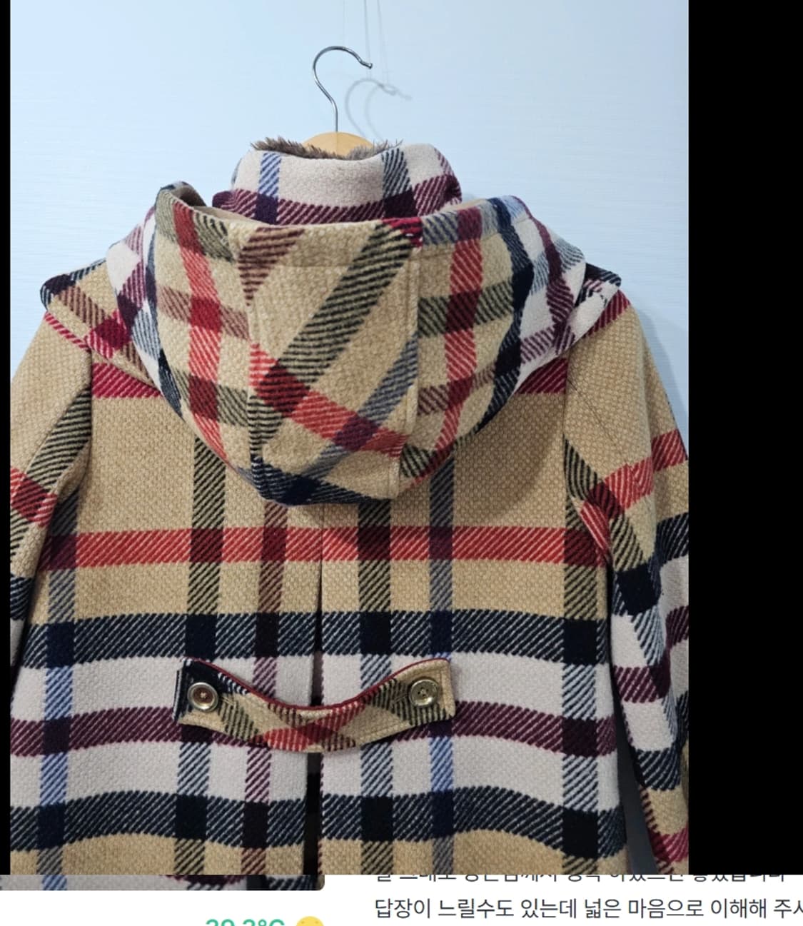 닥스 키즈 주니어 체크 후드 코트 150cm 11~13세 상품이미지5
