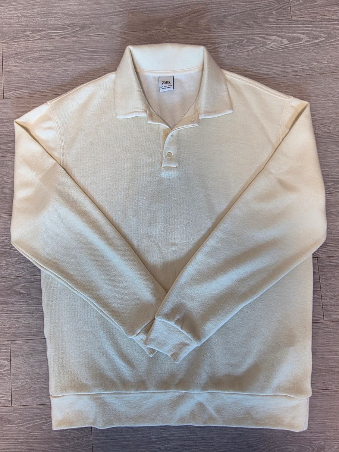 ZARA 남성 카라 니트 Ivory L 상품이미지1