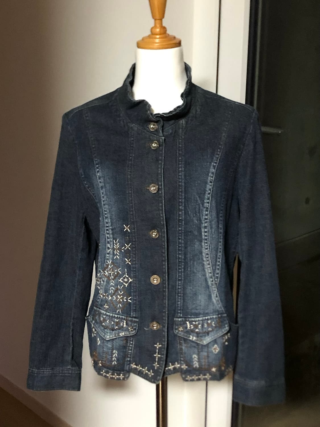 빈티지 자수 청자켓 상품이미지2