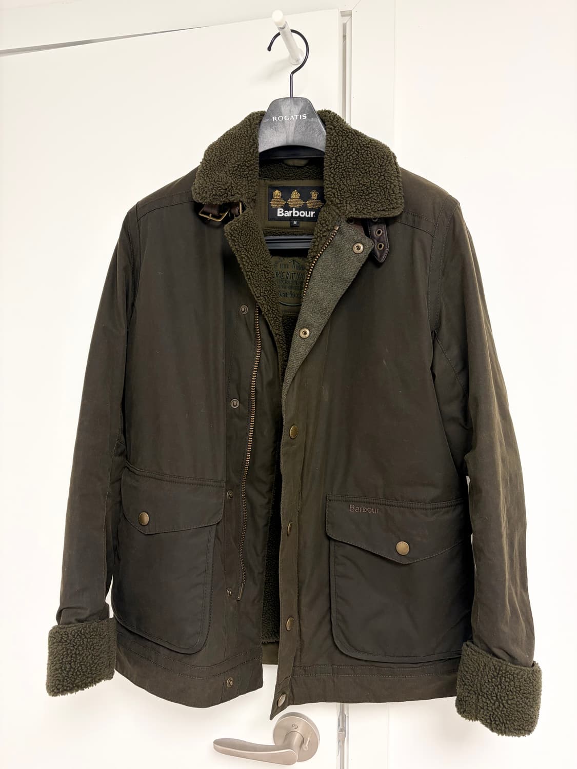 바버 그레이트코트 컬렉션 양털 catterick 자켓 무톤자켓 m 상품이미지1