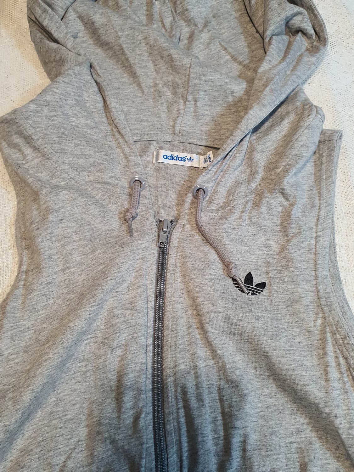 [빈티지] 아디다스 회색 후드 롱 조끼 상품이미지4