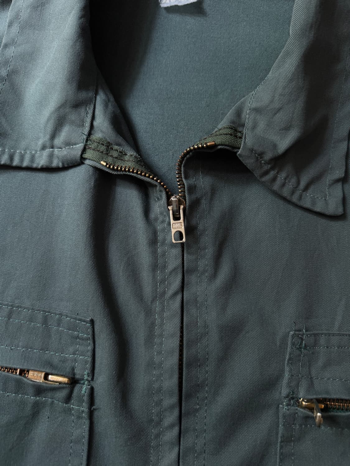 [XL]90's 빈티지 파인그린 메카닉 프렌치 워크 자켓 상품이미지3