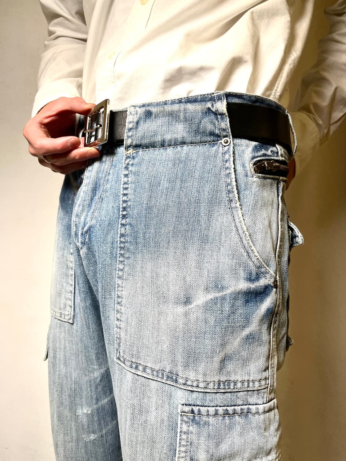 Detail Cargo Wide Denim Pants 상품이미지3