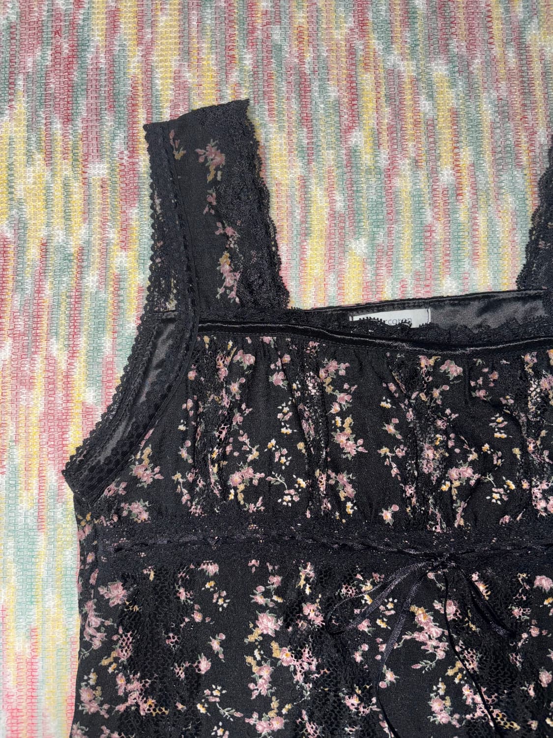 블랙 레이스 플라워 슬리브리스 상품이미지6