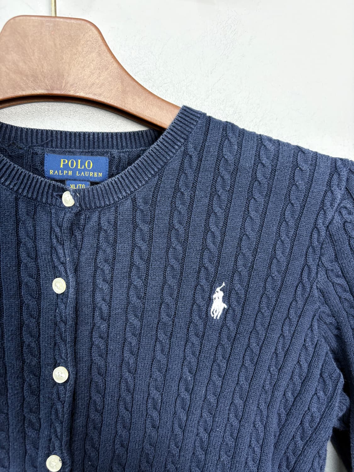 폴로랄프로렌 화이트포니 네이비 미니케이블 가디건 A3570 상품이미지3