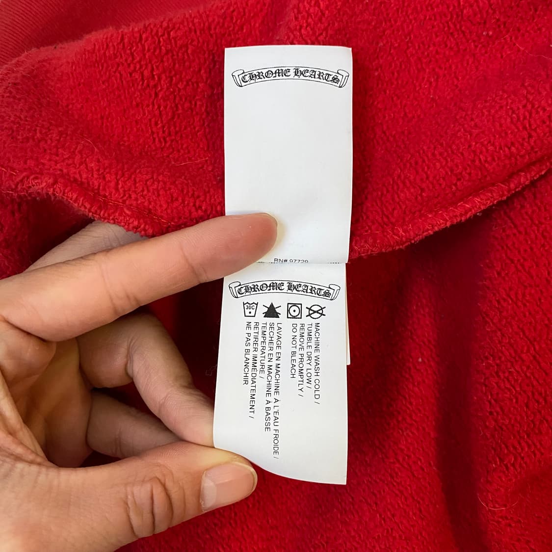 [XL] 크롬하츠 크로스 할리우드 스웨트셔츠 후드 레드 상품이미지7