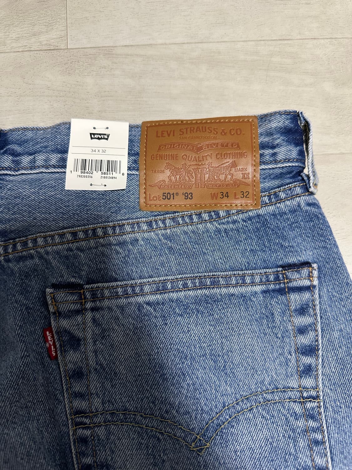 리바이스 501 셀비지 데님 '93 스트레이트핏 뷰티풀 디사스터 상품이미지4