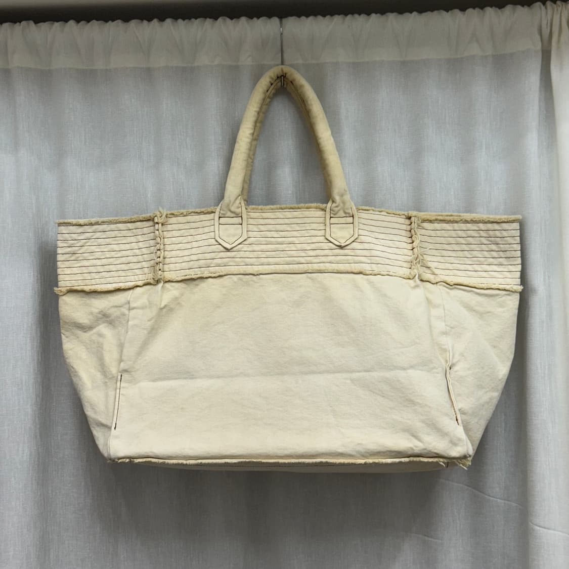 05SS) 꼼데가르송 트리코 브라운 스티치 캔버스 토트백 상품이미지1