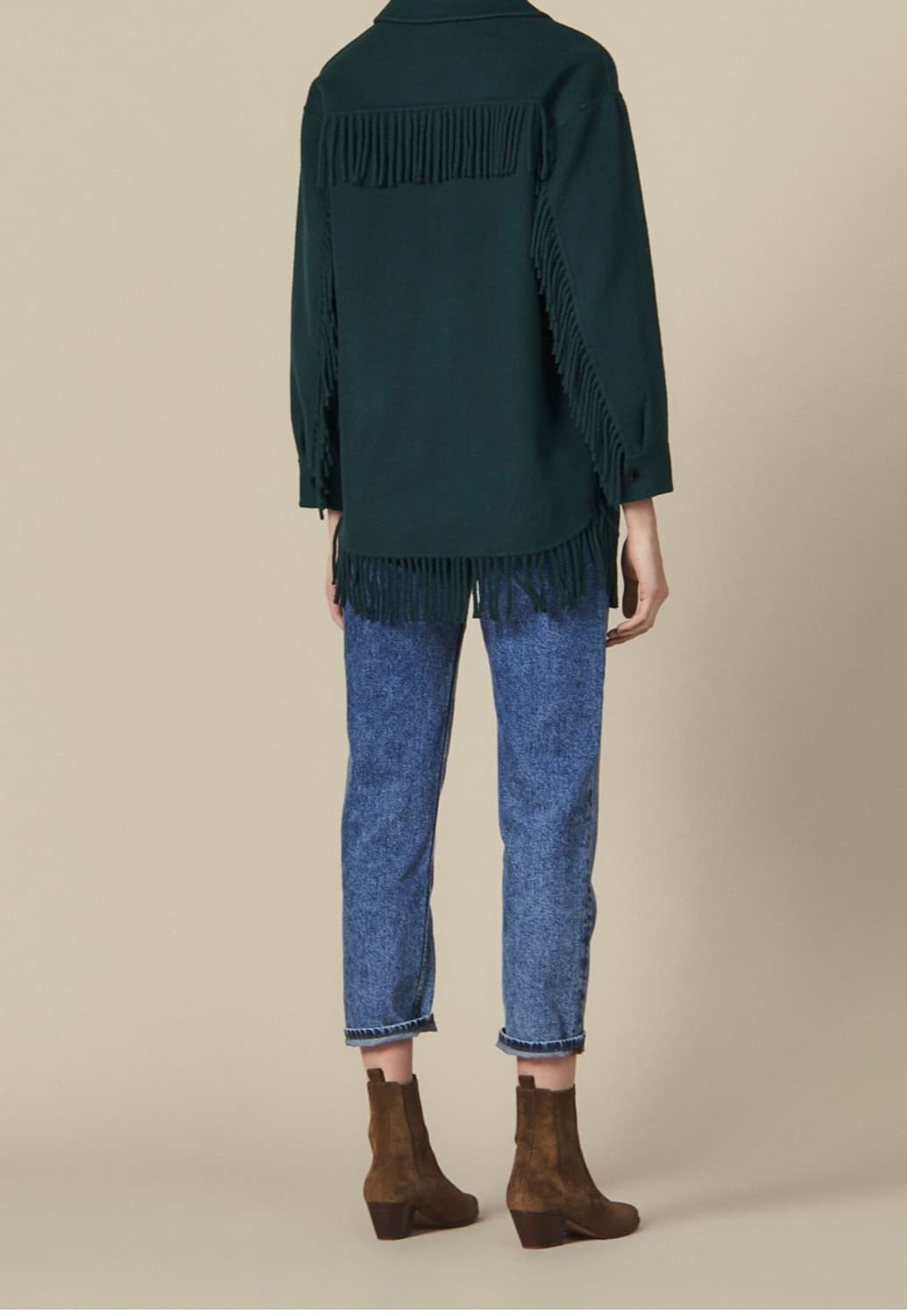 산드로 프린지 셔츠 자켓 (보틀 그린) 상품이미지6