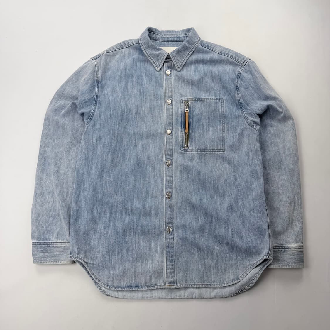 세터 집 포켓 데님 셔츠 라이트 워시드 블루 상품이미지2