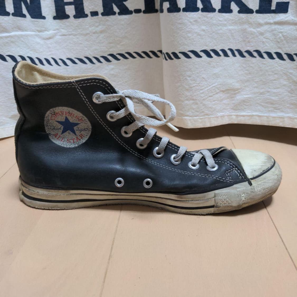 90s 컨버스 레더 블랙 made in usa 상품이미지5