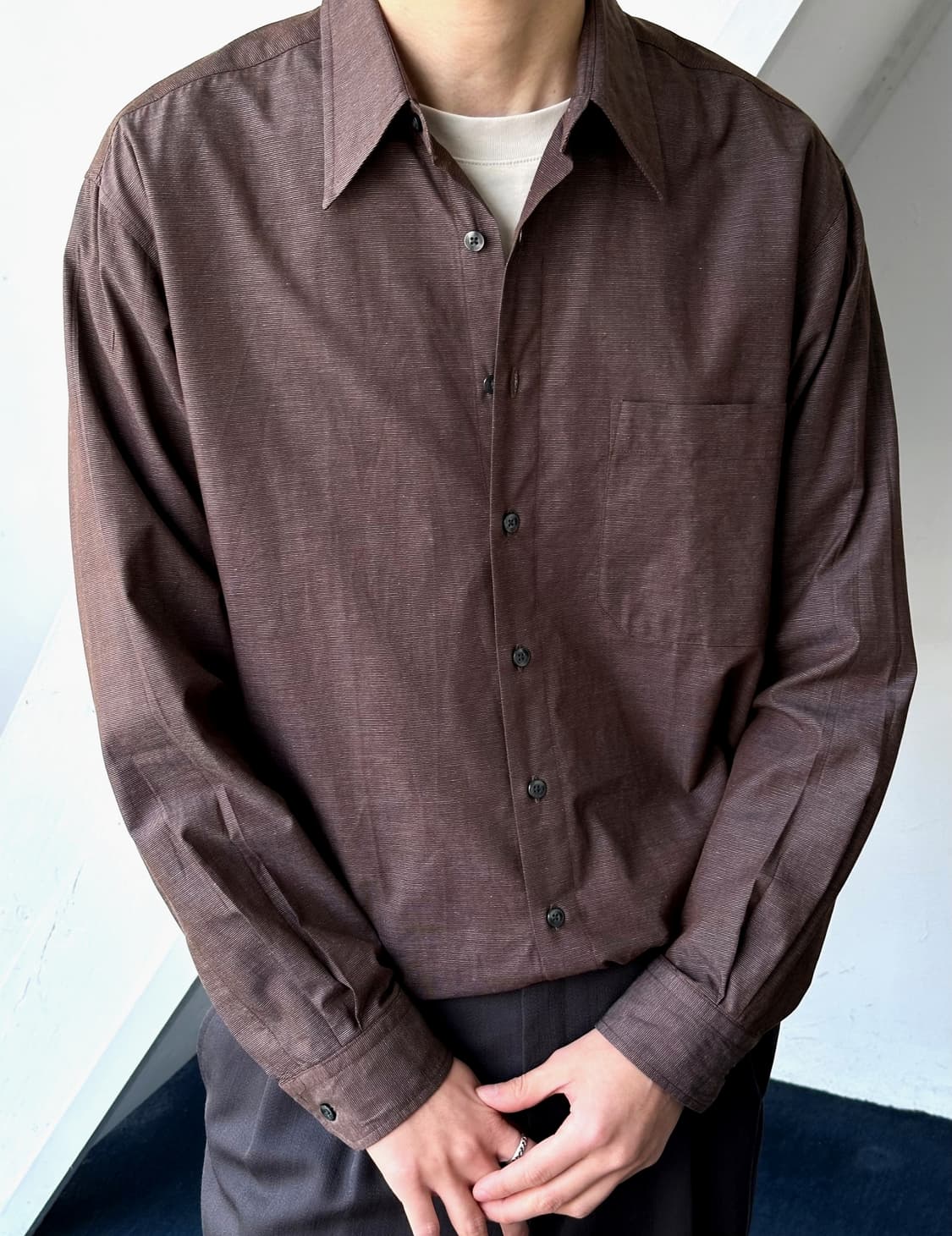 Light fabric pin stripe shirt 상품이미지10