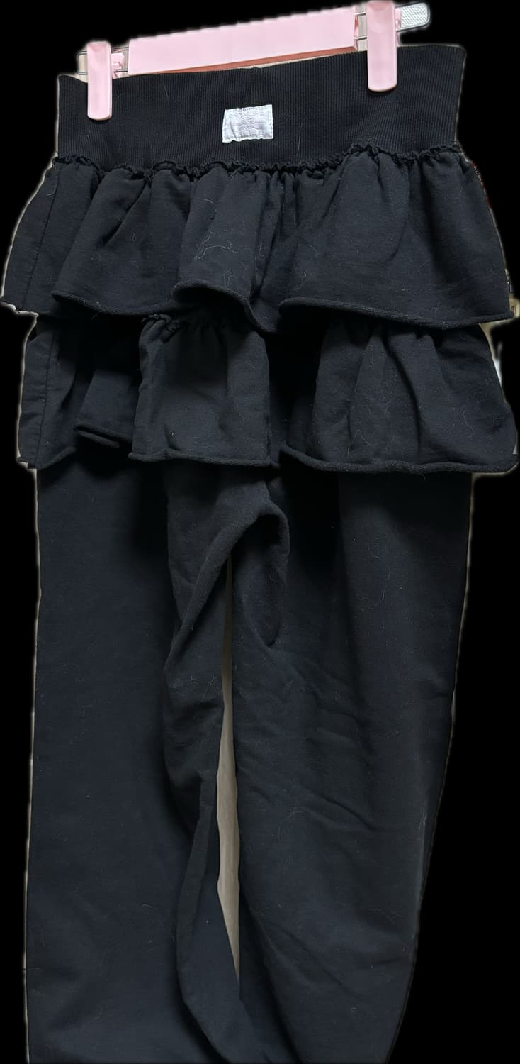 론론 캉캉 레이어드 팬츠스커트 블랙 상품이미지6