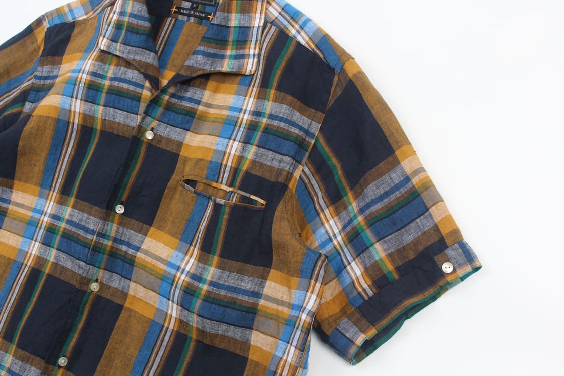 BEAMS PLUS Plaid Flax Italian Collar Shi 상품이미지4