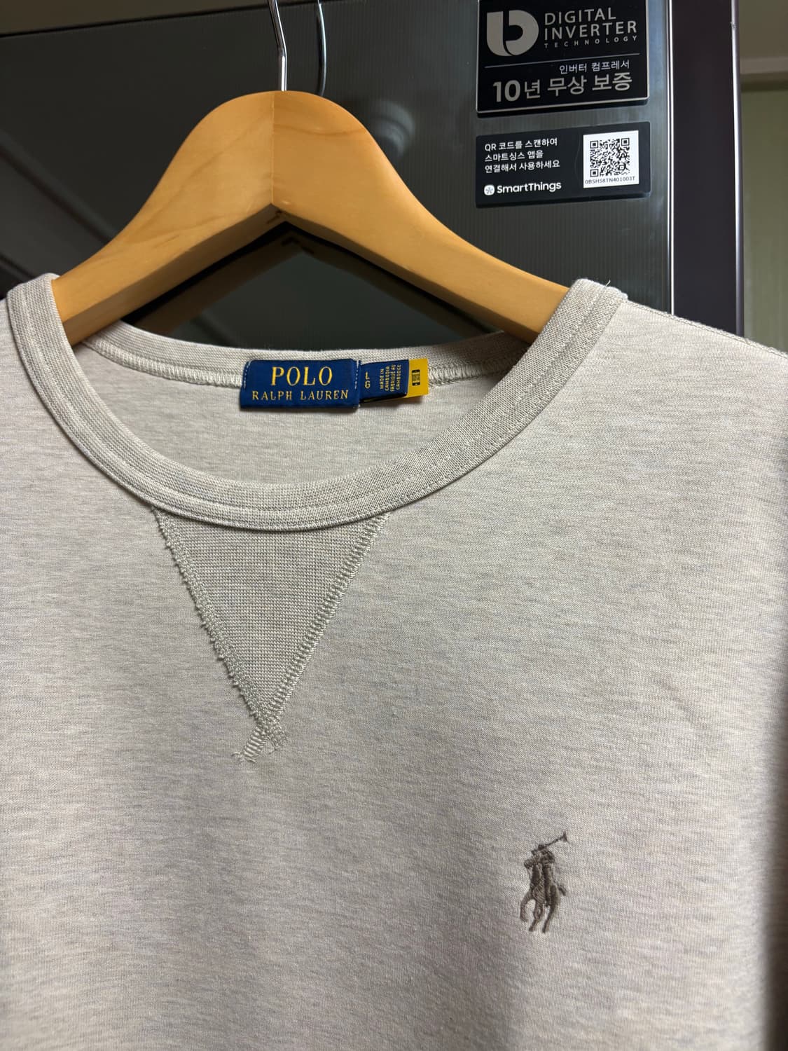 폴로 더블니트 맨투맨 L 오트밀 상품이미지2