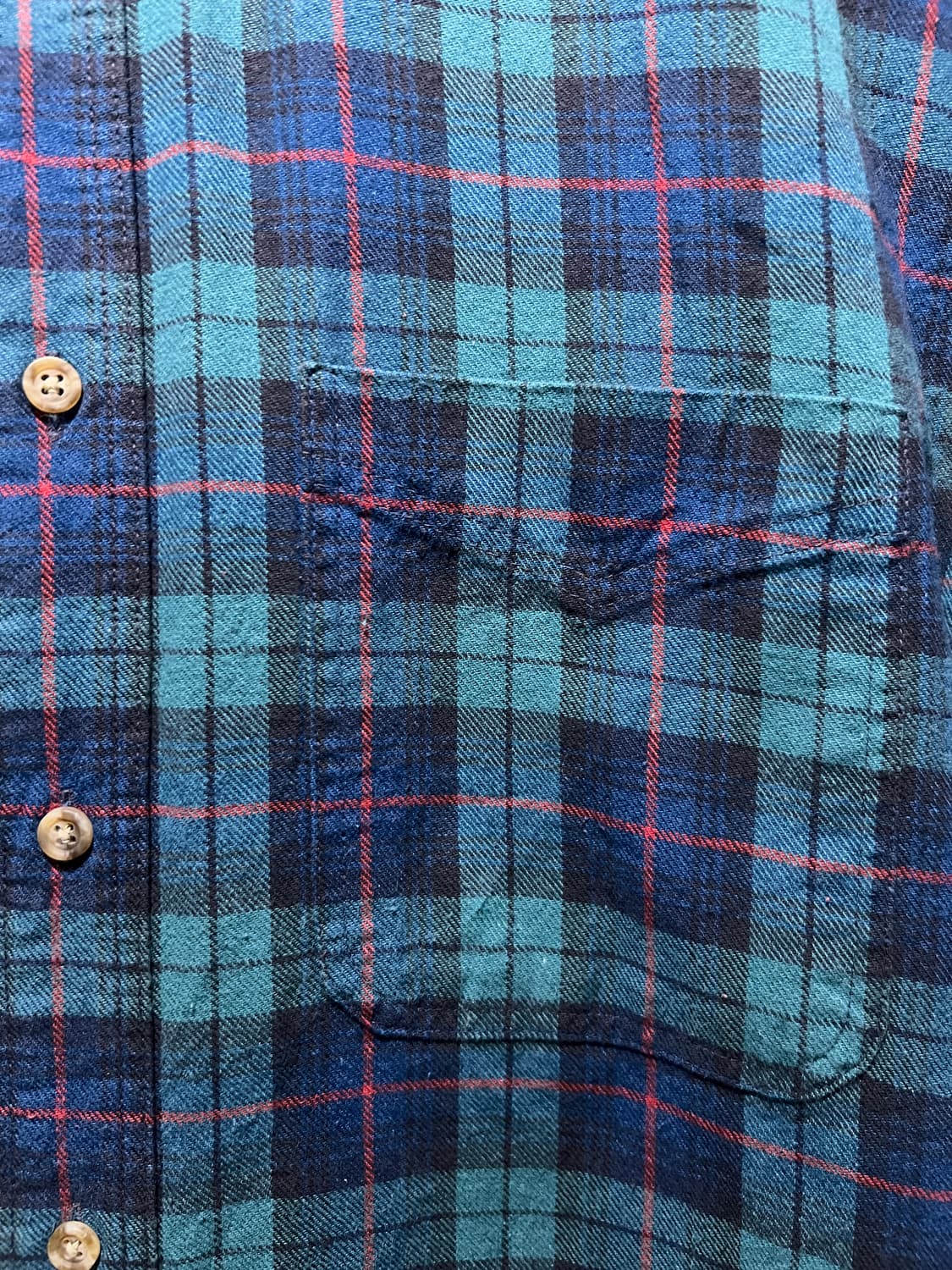 [S]90's L.L.Bean 엘엘빈 USA Made 그린 타탄체크 셔츠 상품이미지3