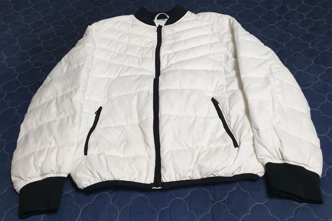 짚업 경량 패딩 자켓 화이트 (L) 상품이미지1