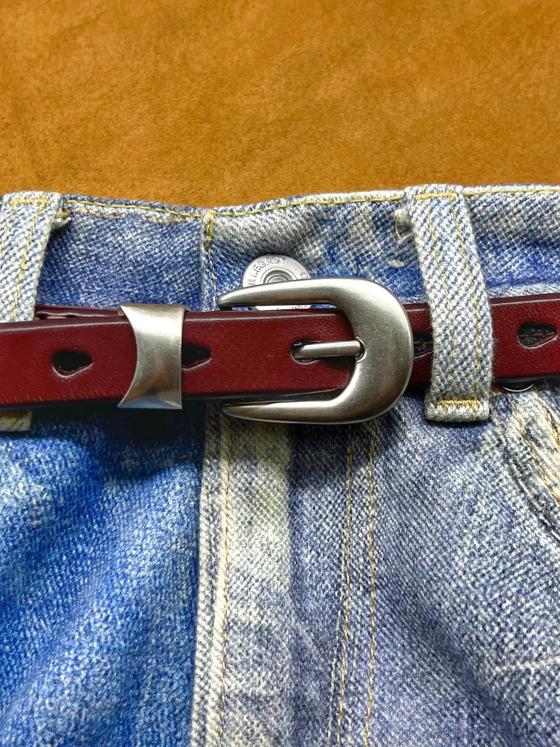 (재입고) 버건디 러스틱 소가죽벨트 아워레가시무드 상품이미지1