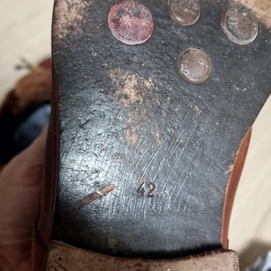 스페인제 캠퍼 빈티지 브라운 가죽 워커 부츠(270) 상품이미지9