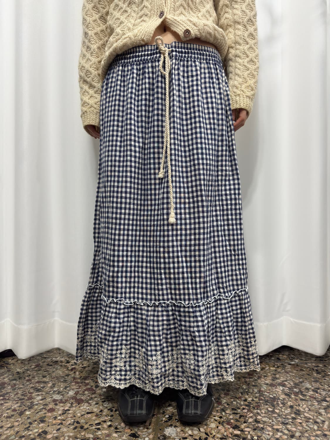 mori check long skirt 상품이미지2