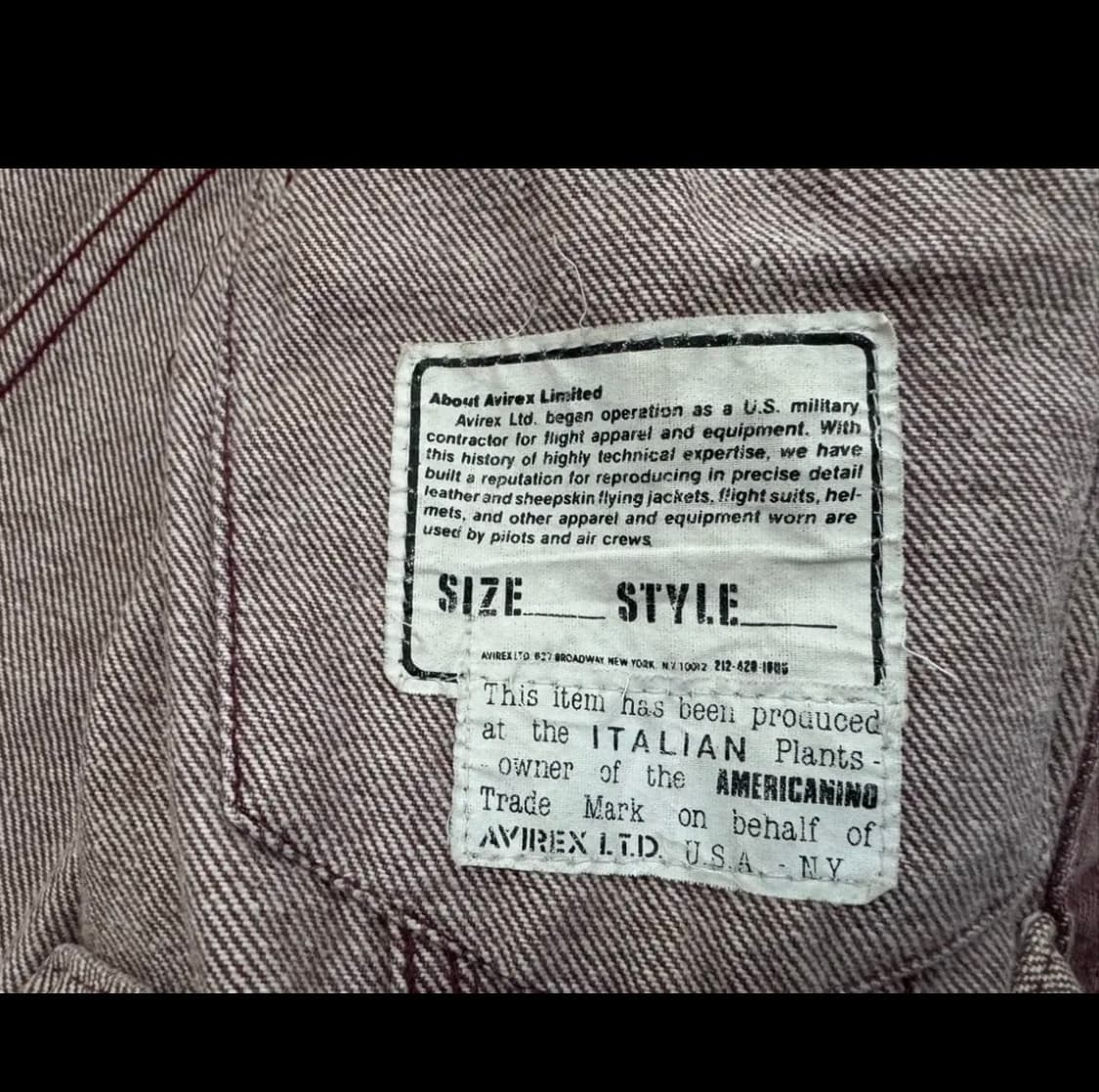 avirex 아비렉스 빈티지 핑크 데님 자켓 상품이미지7