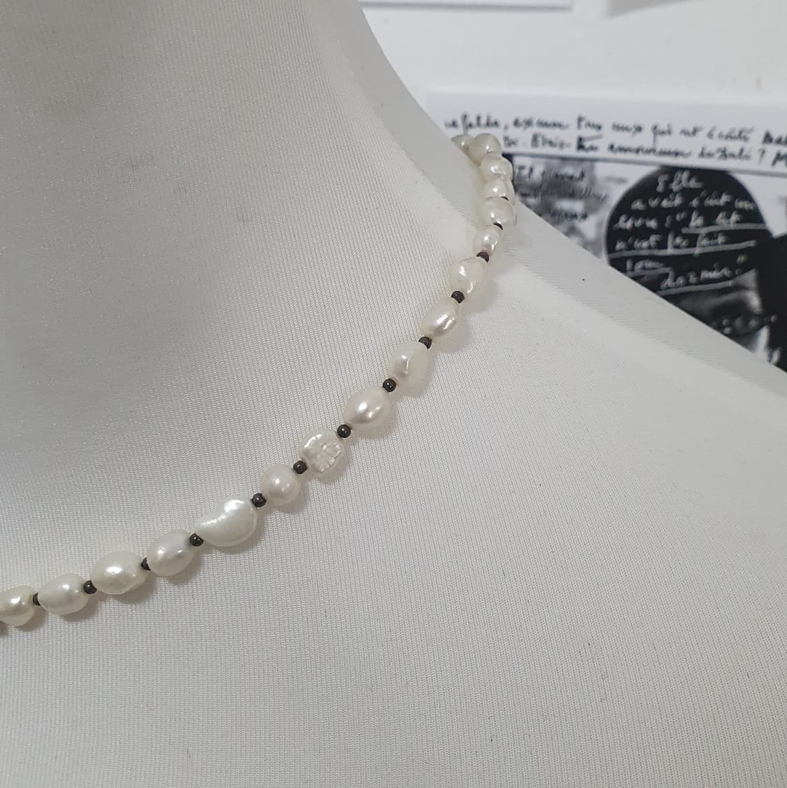 [Vintage] Freshwater Pearl & Onyx Neckla 상품이미지7