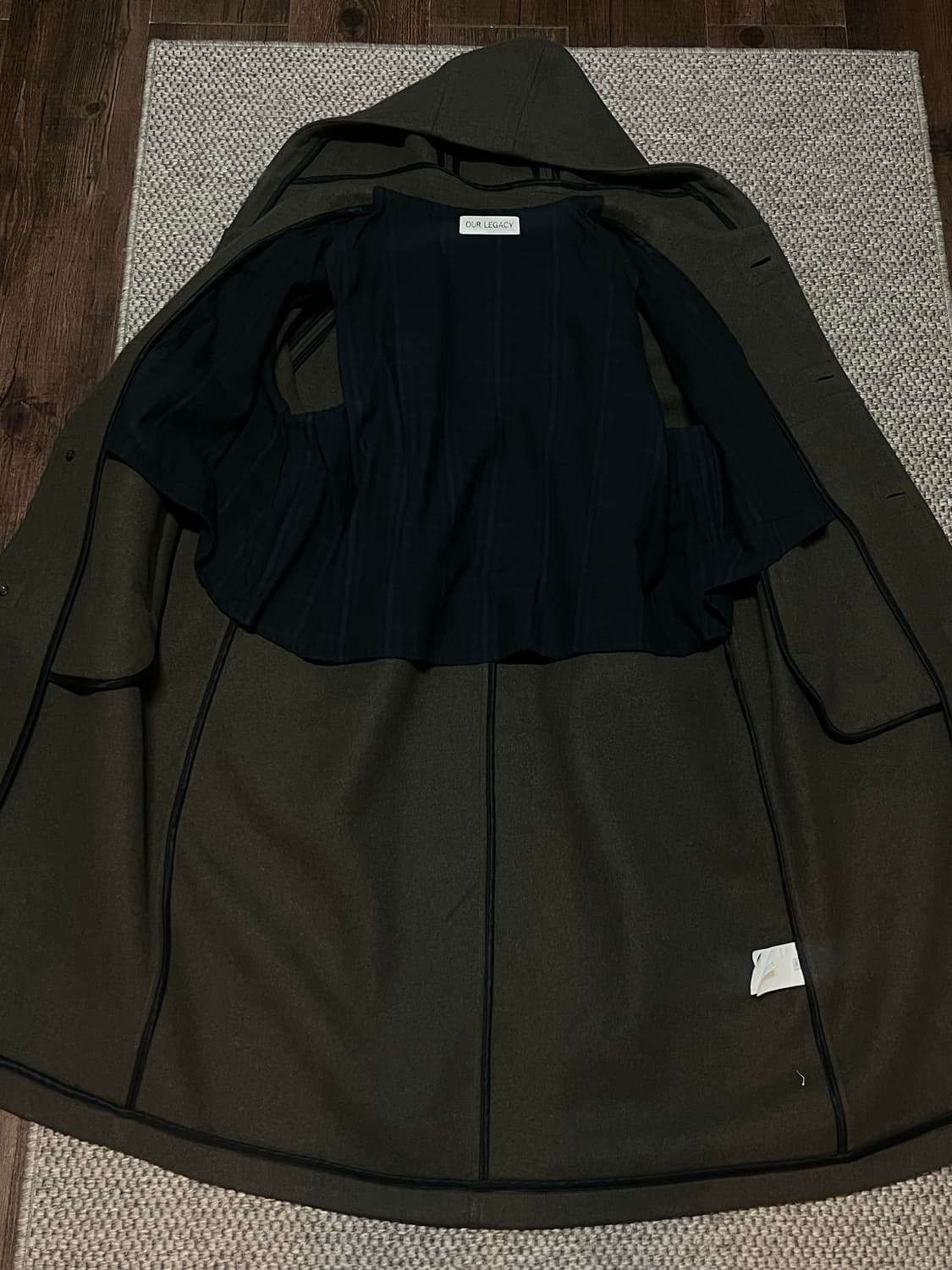 아워레가시 후드 더플코트 모스그린 상품이미지5