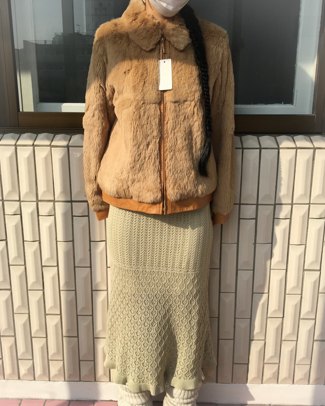 Rabbit fur zip up jacket 상품이미지5