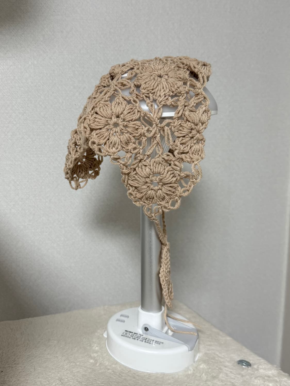 베이지 플라워 헤어커치프(두건) 상품이미지1