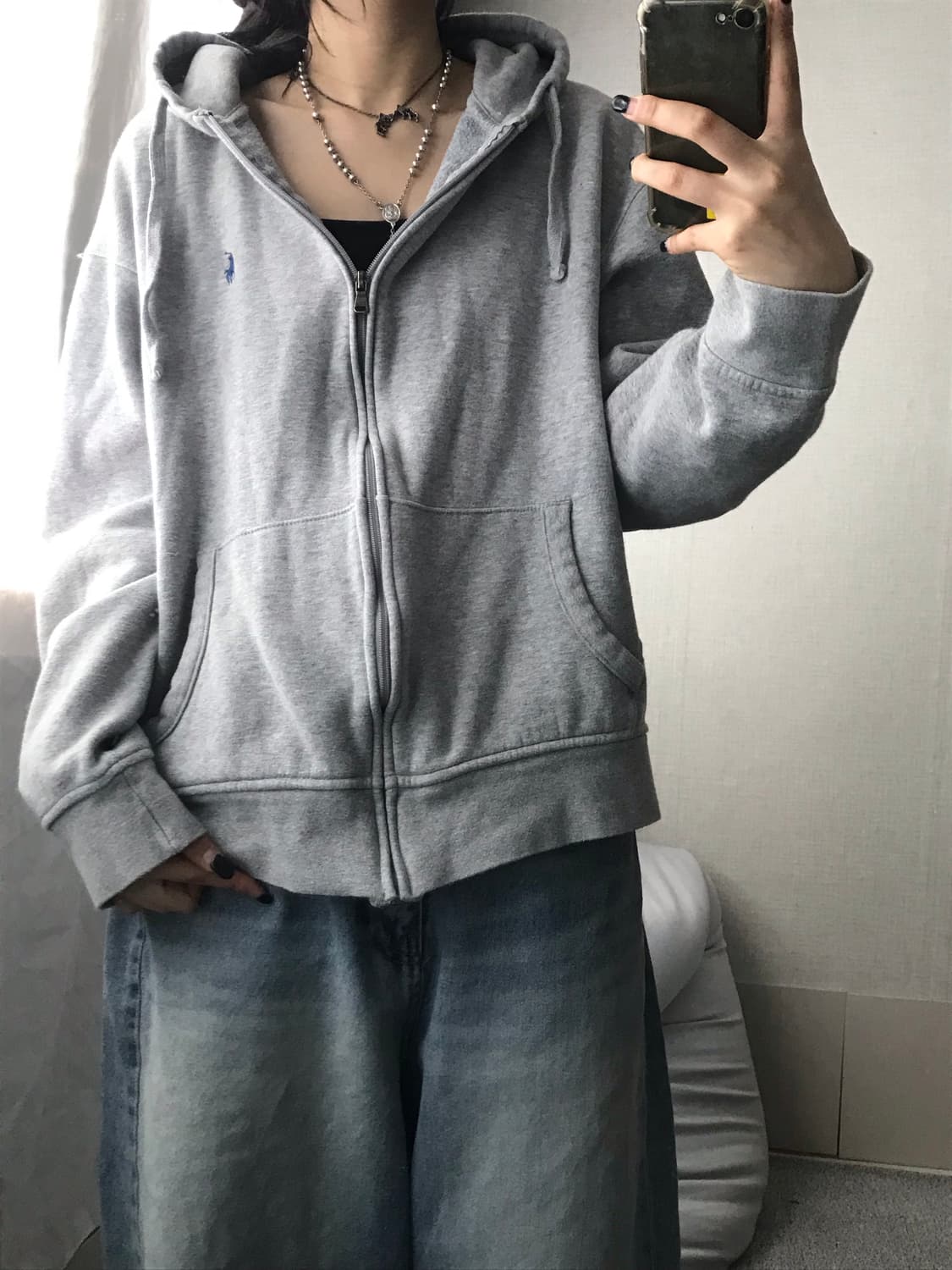 폴로 그레이 후드집업 상품이미지5