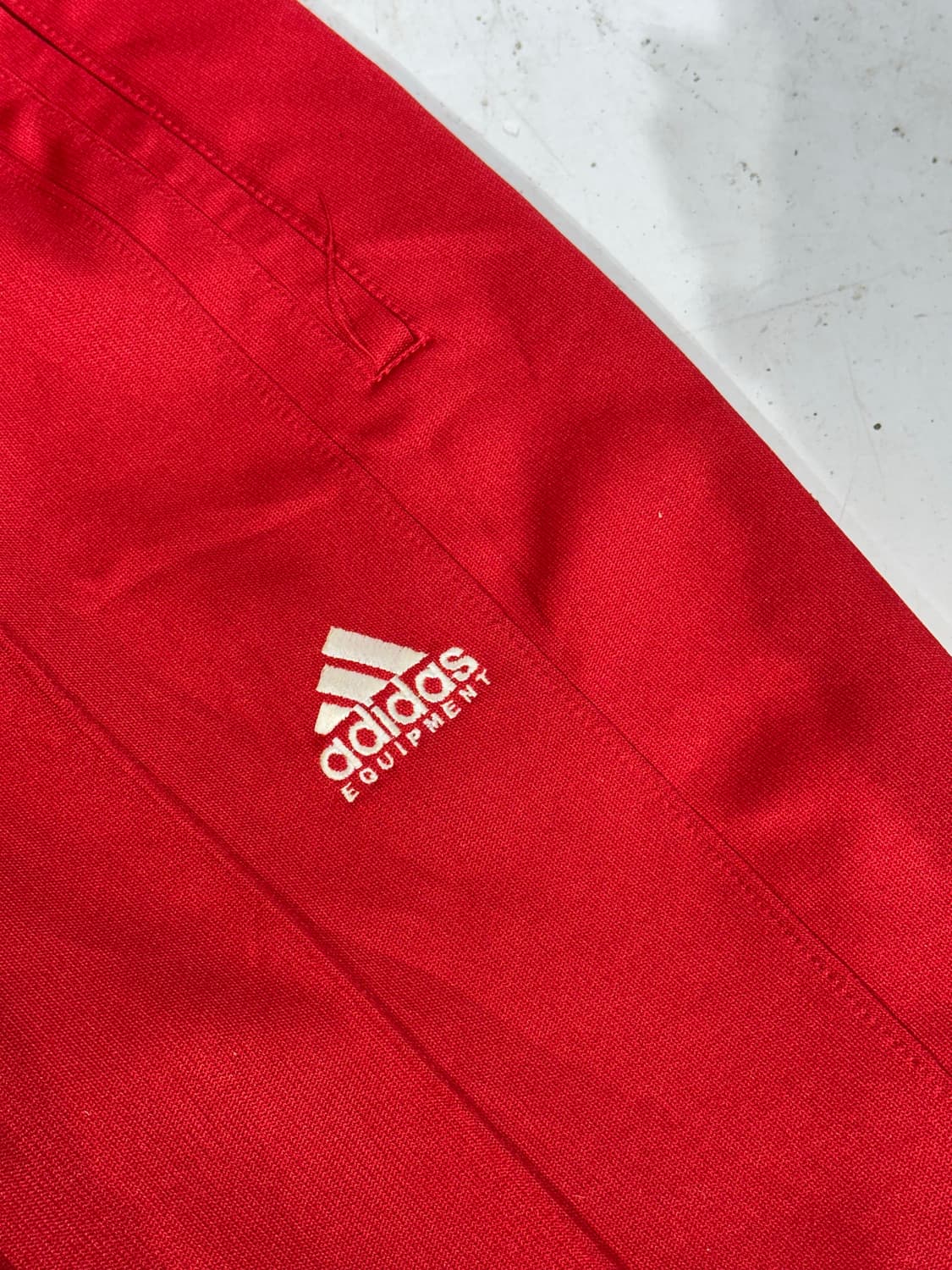 90s 아디다스 이큅먼트 와이드 레드 화이트 스몰 로고 추리닝 바지 L 상품이미지6