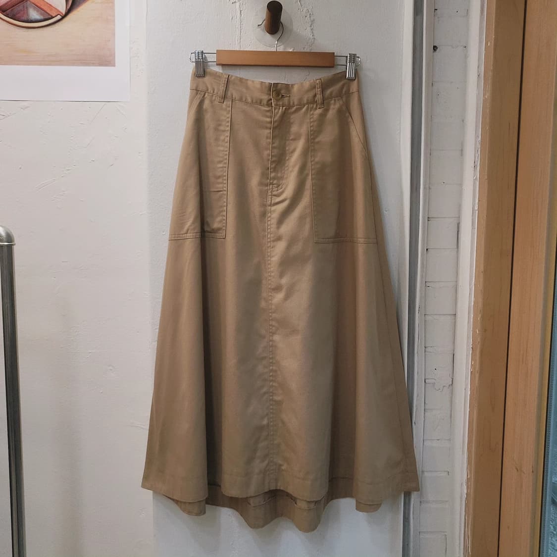 W closet 베이지 포켓 면스커트 상품이미지1