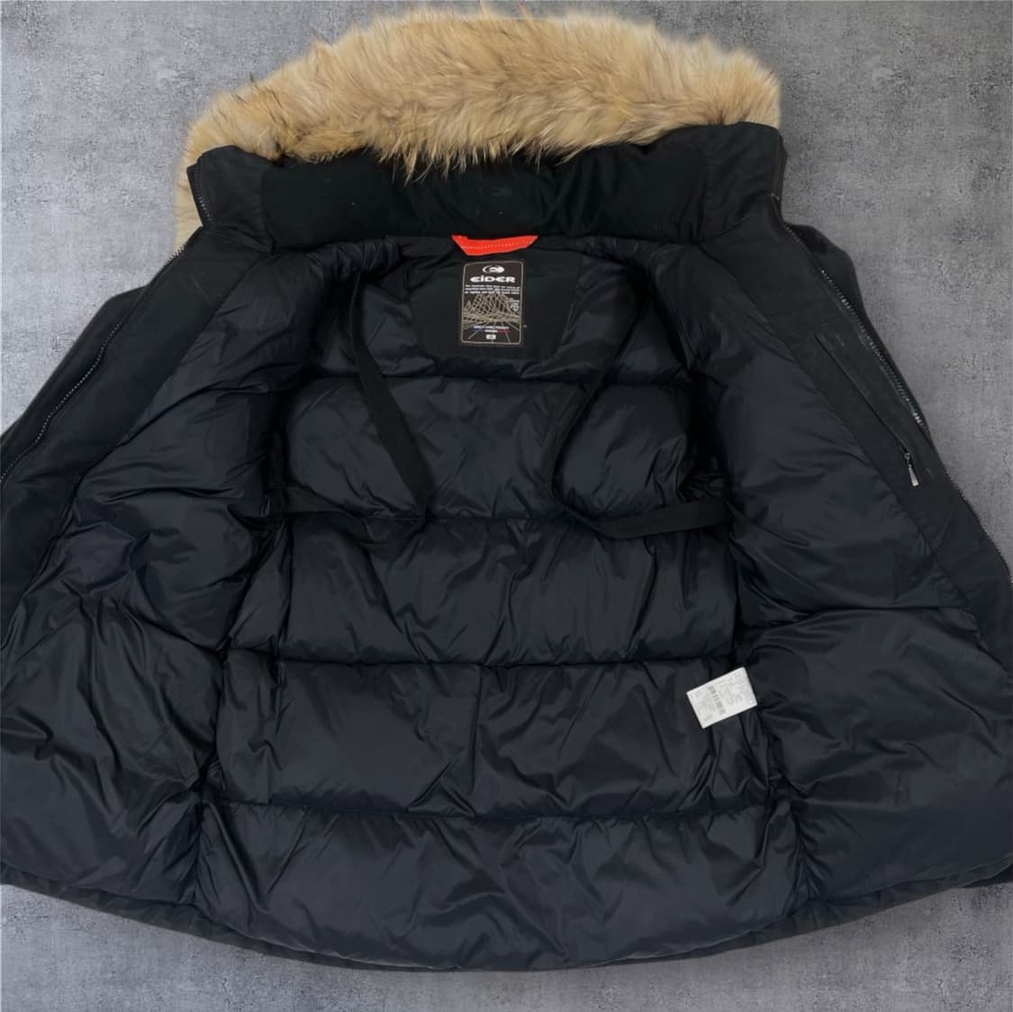 아이더 Eider 블랙 후드퍼 덕다운 헤비 패딩 파카 M 상품이미지2