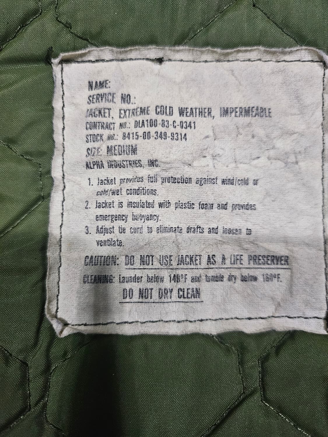 80s US Navy Extreme Cold weather 자켓 미듐 상품이미지3