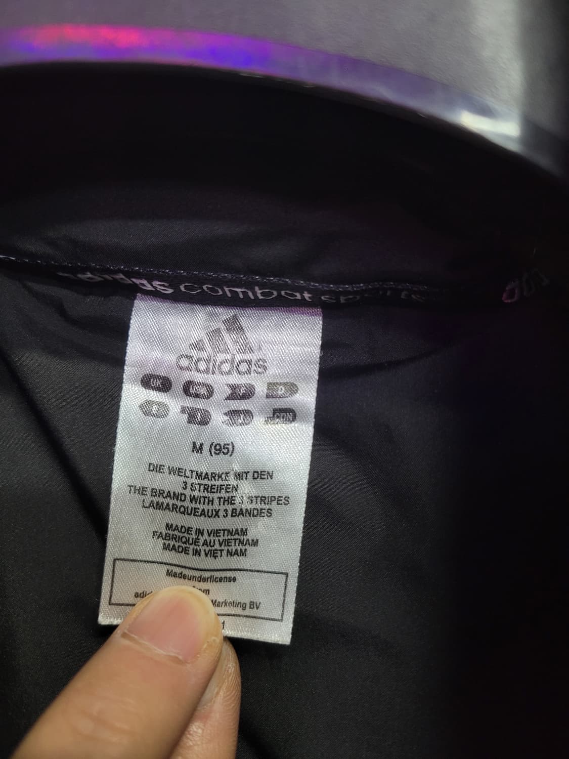 Adidas 아디다스 블랙 삼선 롱패딩 덕다운 (모자 분리형) 상품이미지2