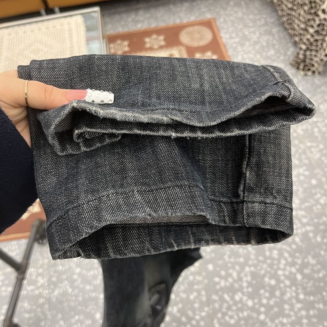 푸부 올드스쿨 보헤미안 에스닉 패턴 데님팬츠 35인치 C10164 상품이미지8