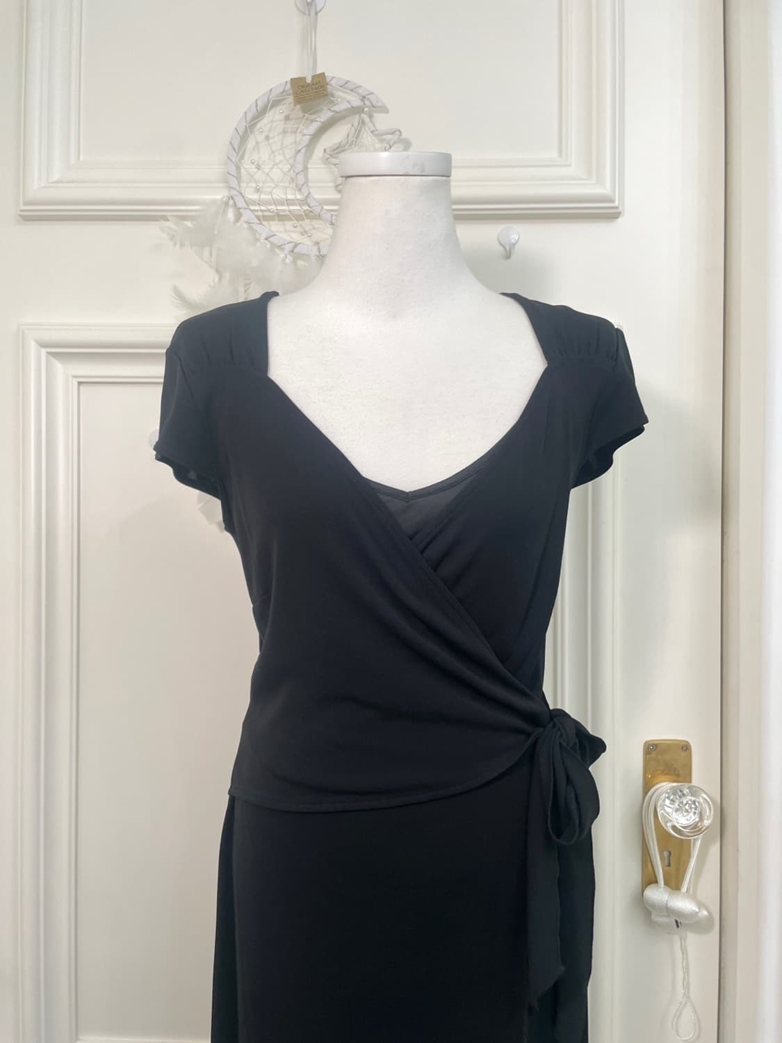 black shirring side bow rayon span opc 상품이미지5