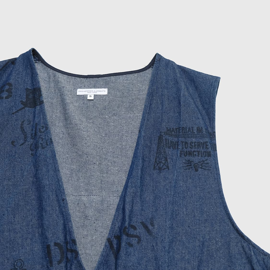 8oz graffiti print denim fowl vest 상품이미지3