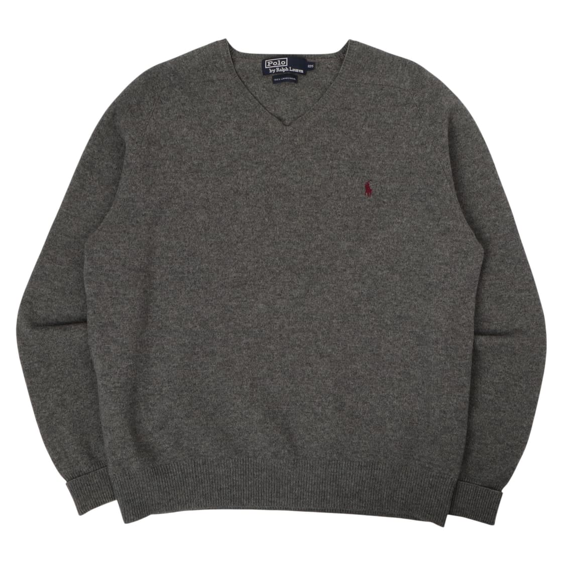 폴로 랄프로렌 챠콜그레이 램스울 브이넥 니트 상품이미지1