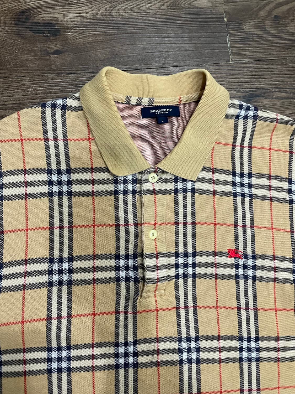 버버리 90s 노바체크 반팔 pk 카라티 베이지 상품이미지2