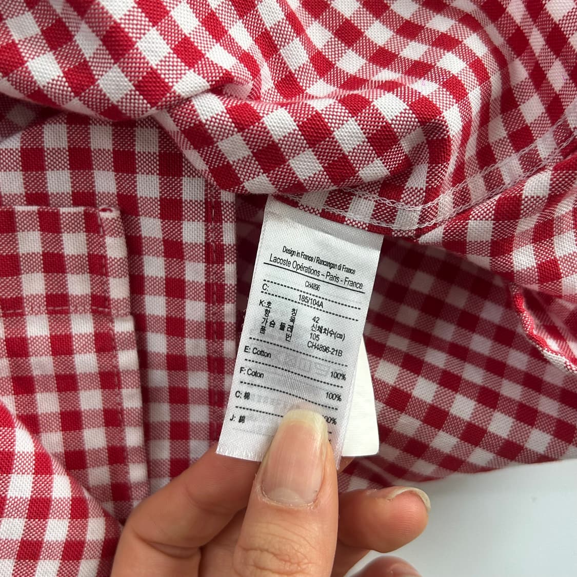 Lacoste 라코스테 레드 체크 셔츠 상품이미지6